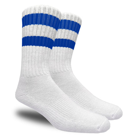 Running Mate White with Blue Stripe Socks - 3 Pairs