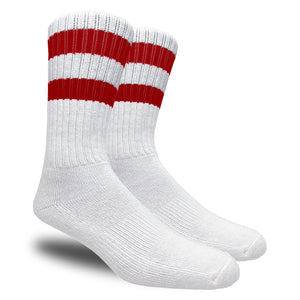 Running Mate White with Red Stripe Socks - 3 Pairs