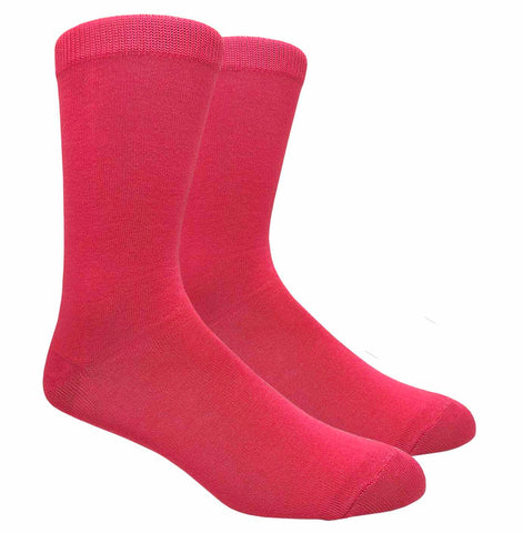 Black Label Plain Dress Socks - Hot Pink