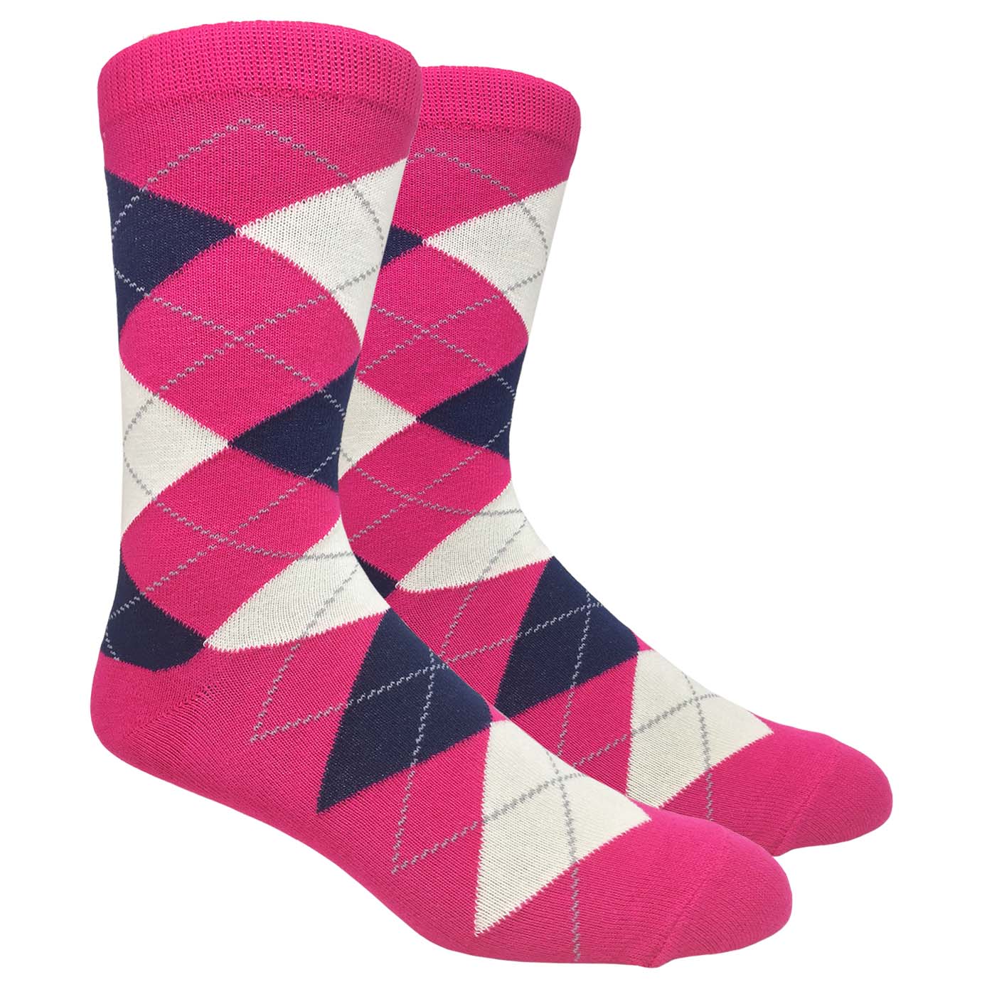FineFit Black Label Argyle Socks - Hot Pink