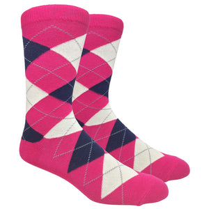 FineFit Black Label Argyle Socks - Hot Pink