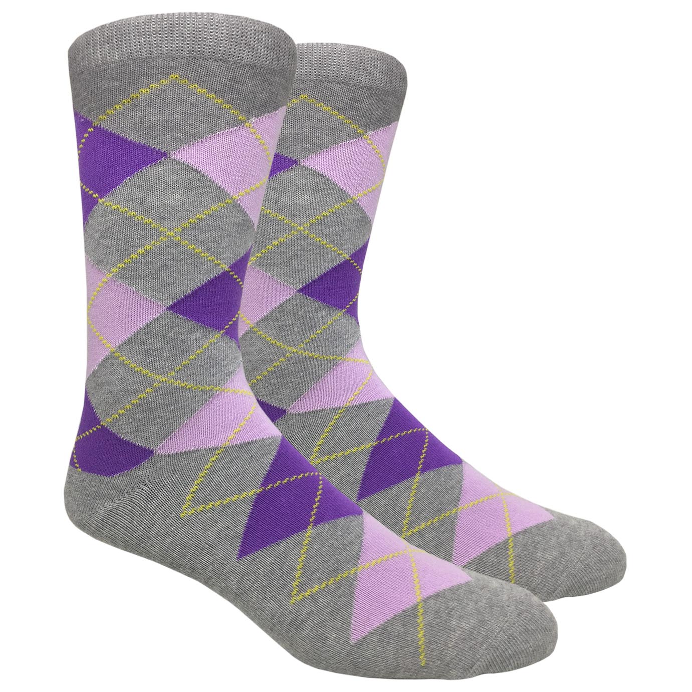 FineFit Black Label Argyle Socks - Heather Grey