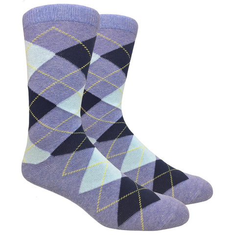 FineFit Black Label Argyle Socks - Heather Blue