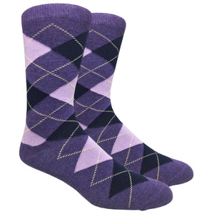 finefit black label argyle socks - heather purple