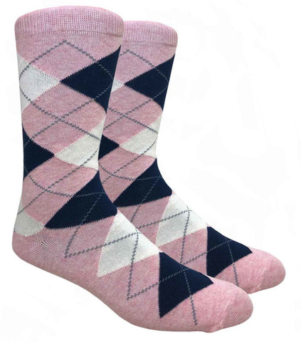 FineFit Black Label Argyle Socks - Heather Pink