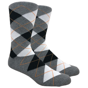 FineFit Black Label Argyle Socks - Charcoal Grey