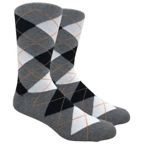 FineFit Black Label Argyle Socks - Charcoal Grey