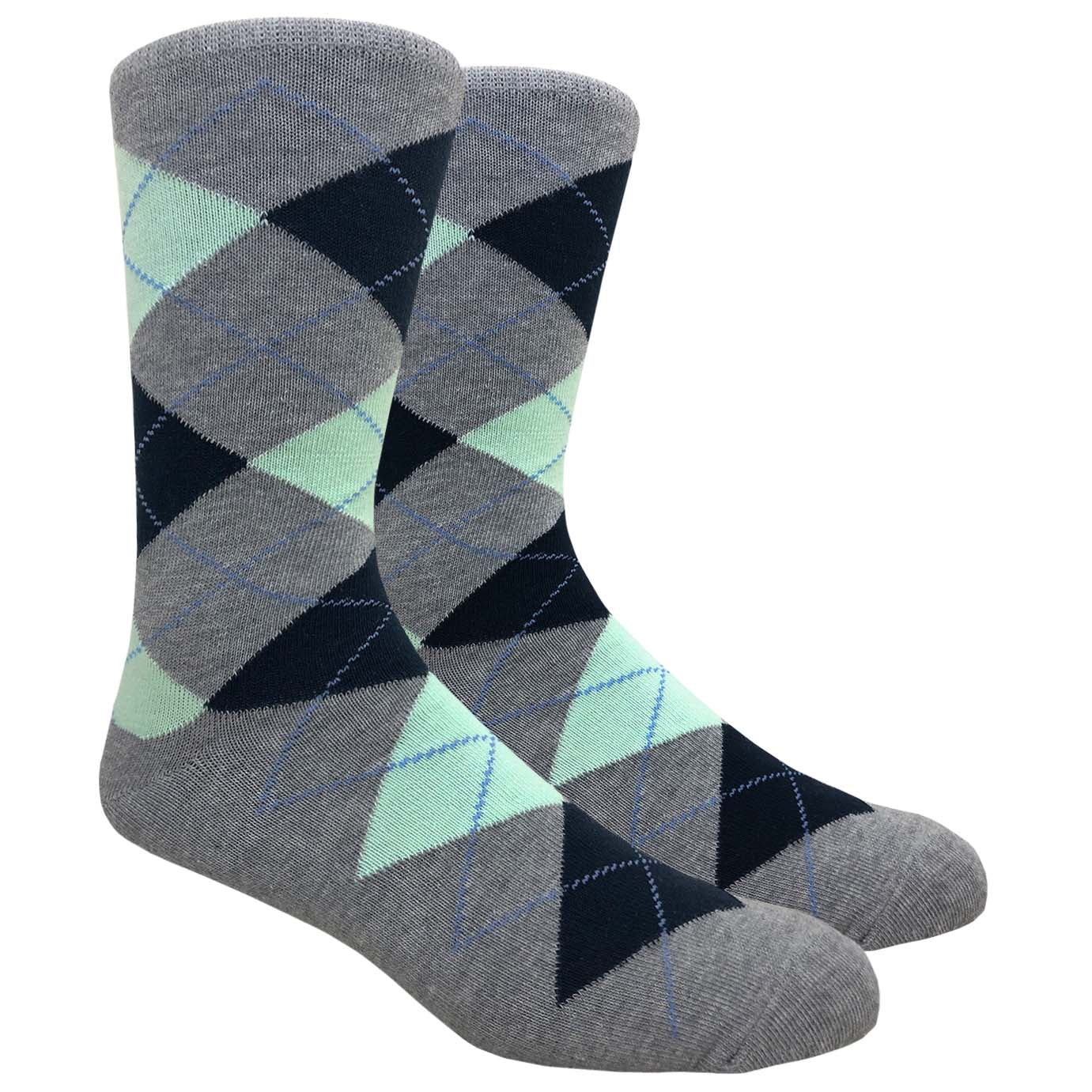 FineFit Black Label Argyle Socks - Heather Grey