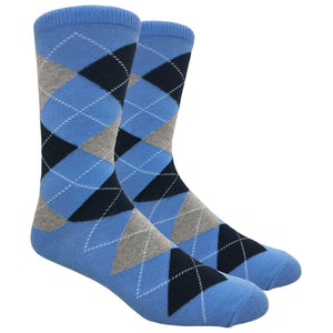 FineFit Black Label Argyle Socks - Light Blue