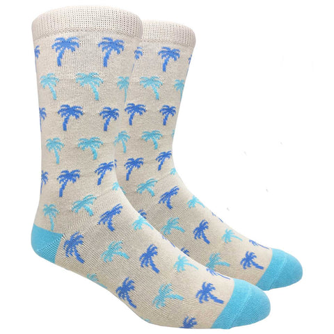 FineFit Black Label Novelty Socks - Ivory Palm Trees