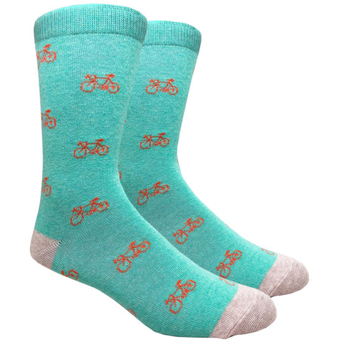 FineFit Black Label Novelty Socks - Heather Harbor Blue Bicycles