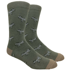 FineFit Black Label Novelty Socks - Charcoal Grey Zebras