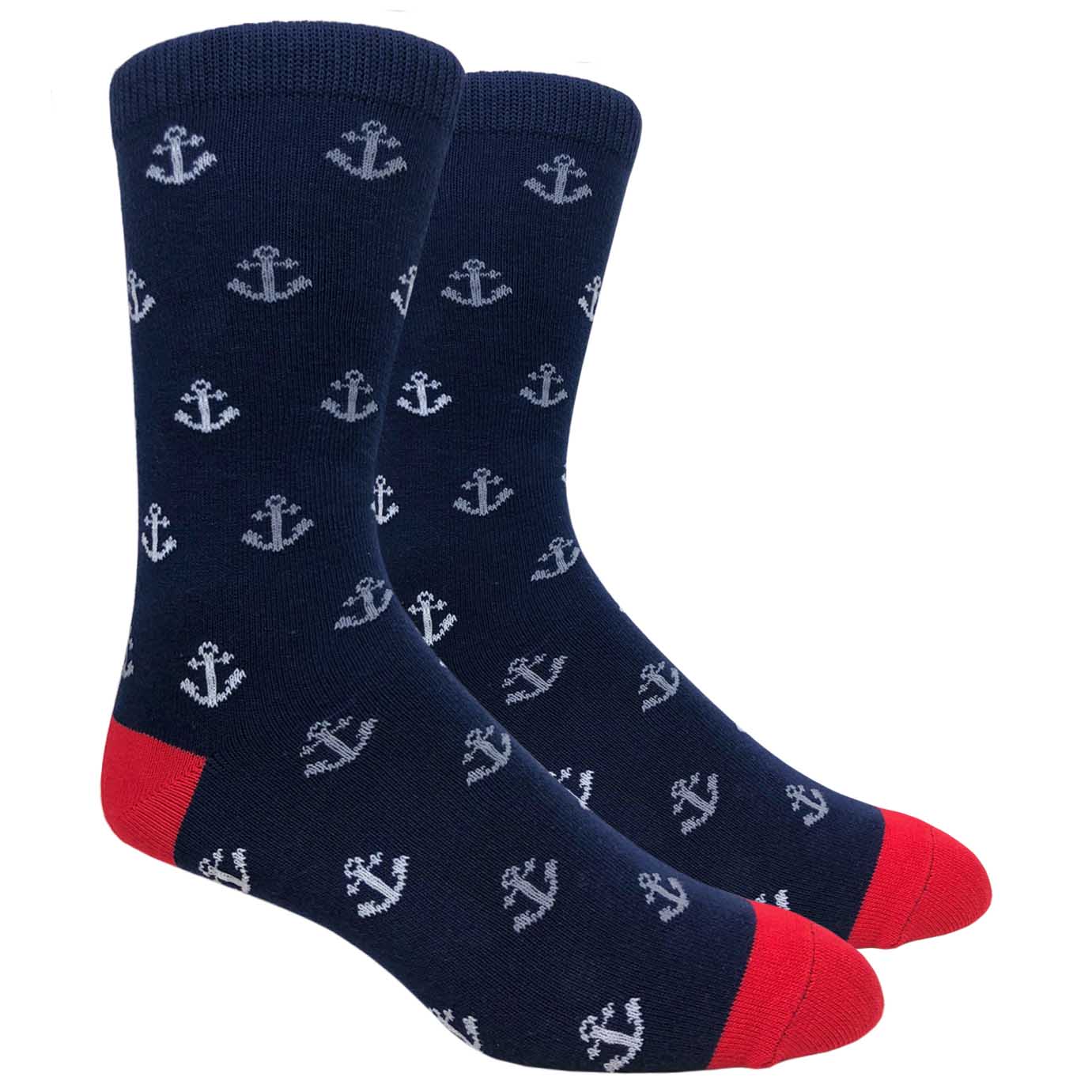 FineFit Black Label Novelty Socks - Navy Blue Anchors