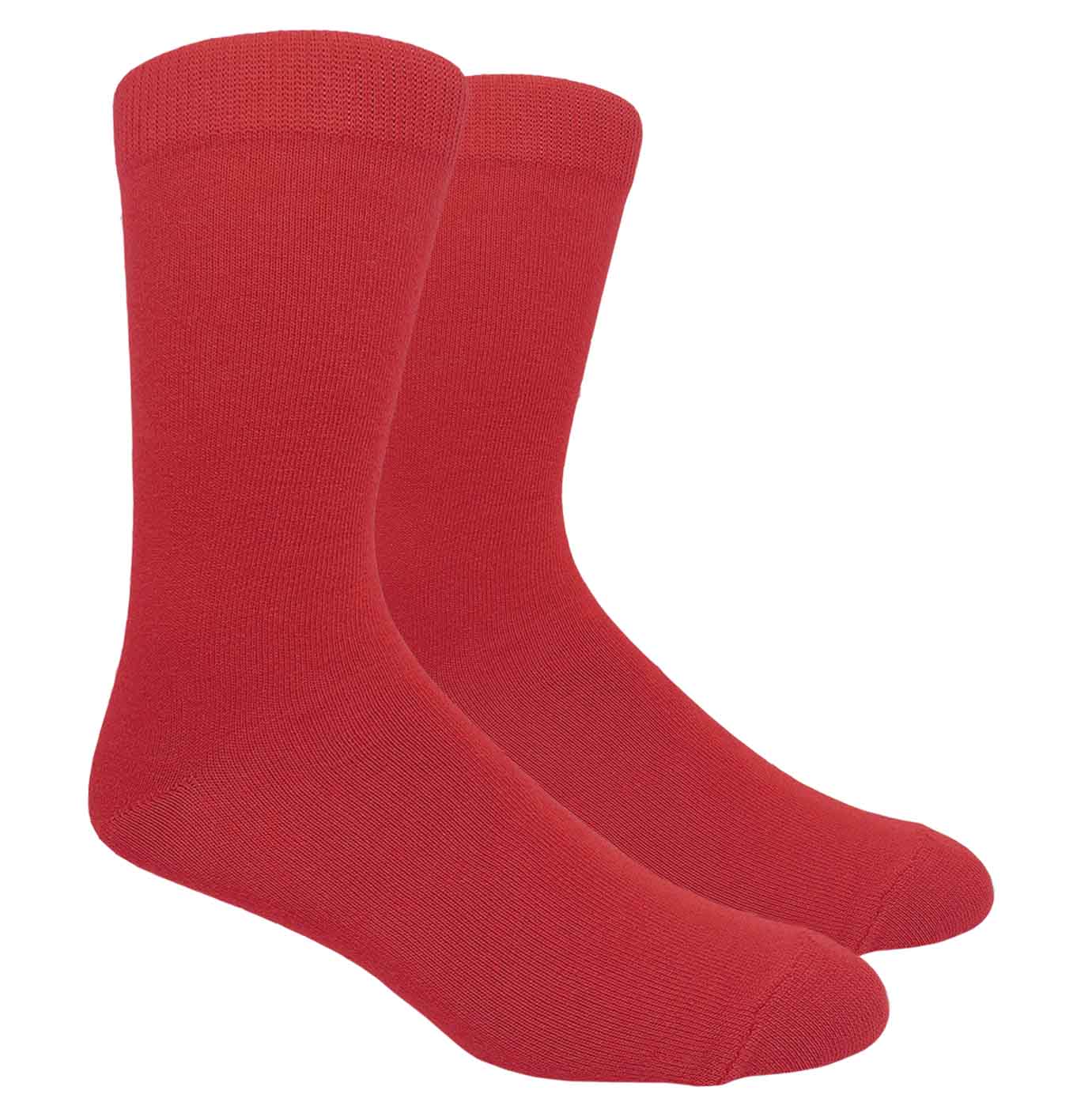 Black Label Plain Dress Socks - Red