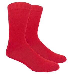 Black Label Plain Dress Socks - Red