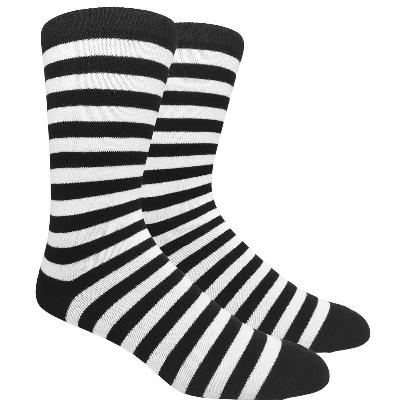Striped black and clearance white socks