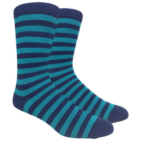 FineFit Black Label Stripe Socks - Blue & Turquoise