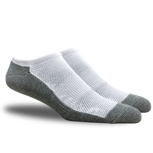 Running Mate Low-Cut White/Grey Socks - 6 Pairs