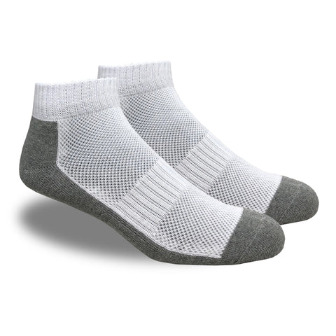 Running Mate White/Grey Ankle Socks - 6 Pairs