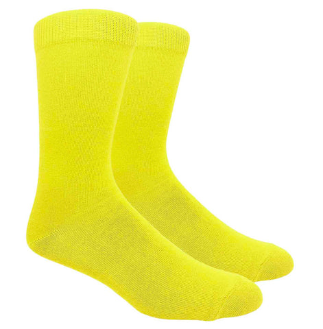 Black Label Plain Dress Socks - Yellow